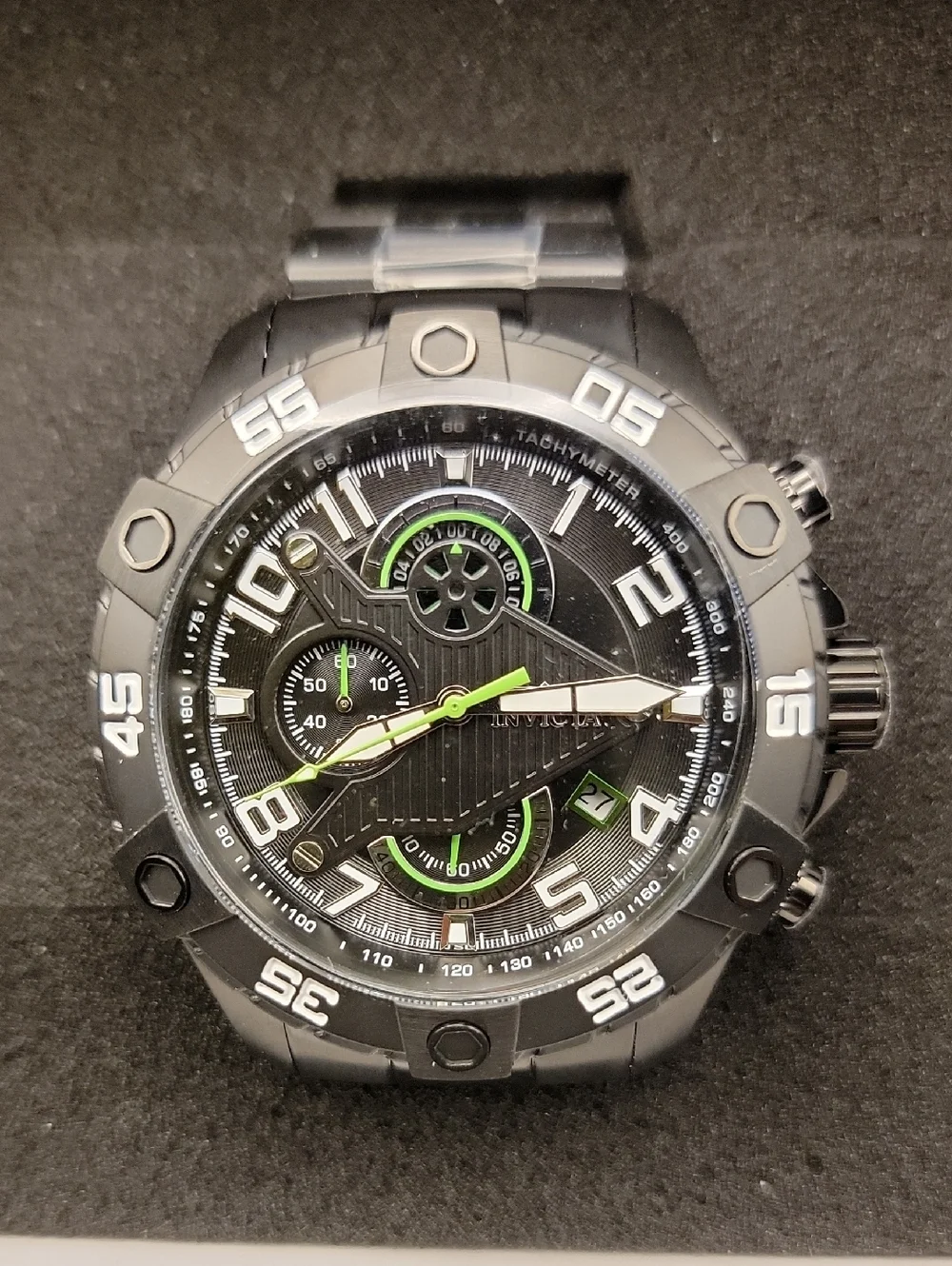 Invicta S1 Rally 26101 Men's Round Black & Green Analog Chronograph Date Watch